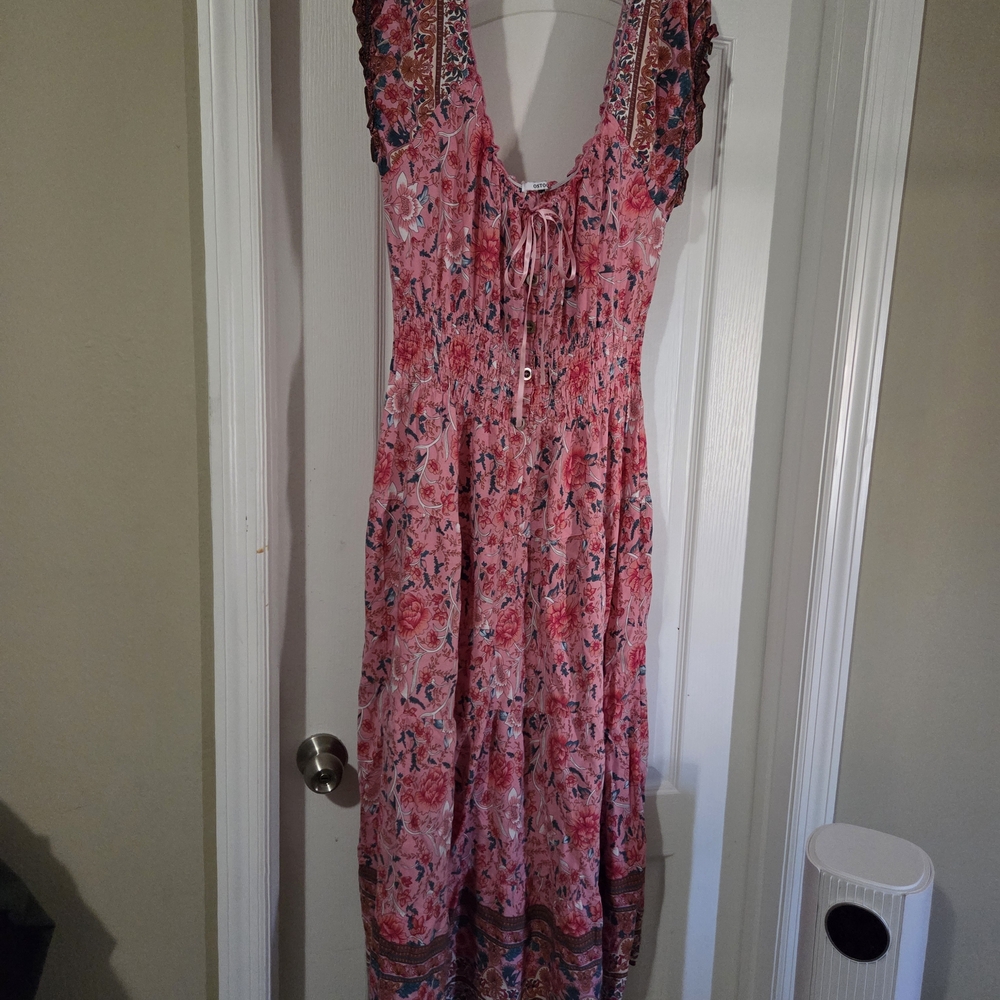 Floral Pink Sleeveless Dress